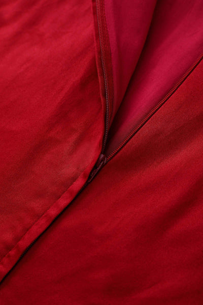 Zipper of One Shoulder Red Blue Swing Dress