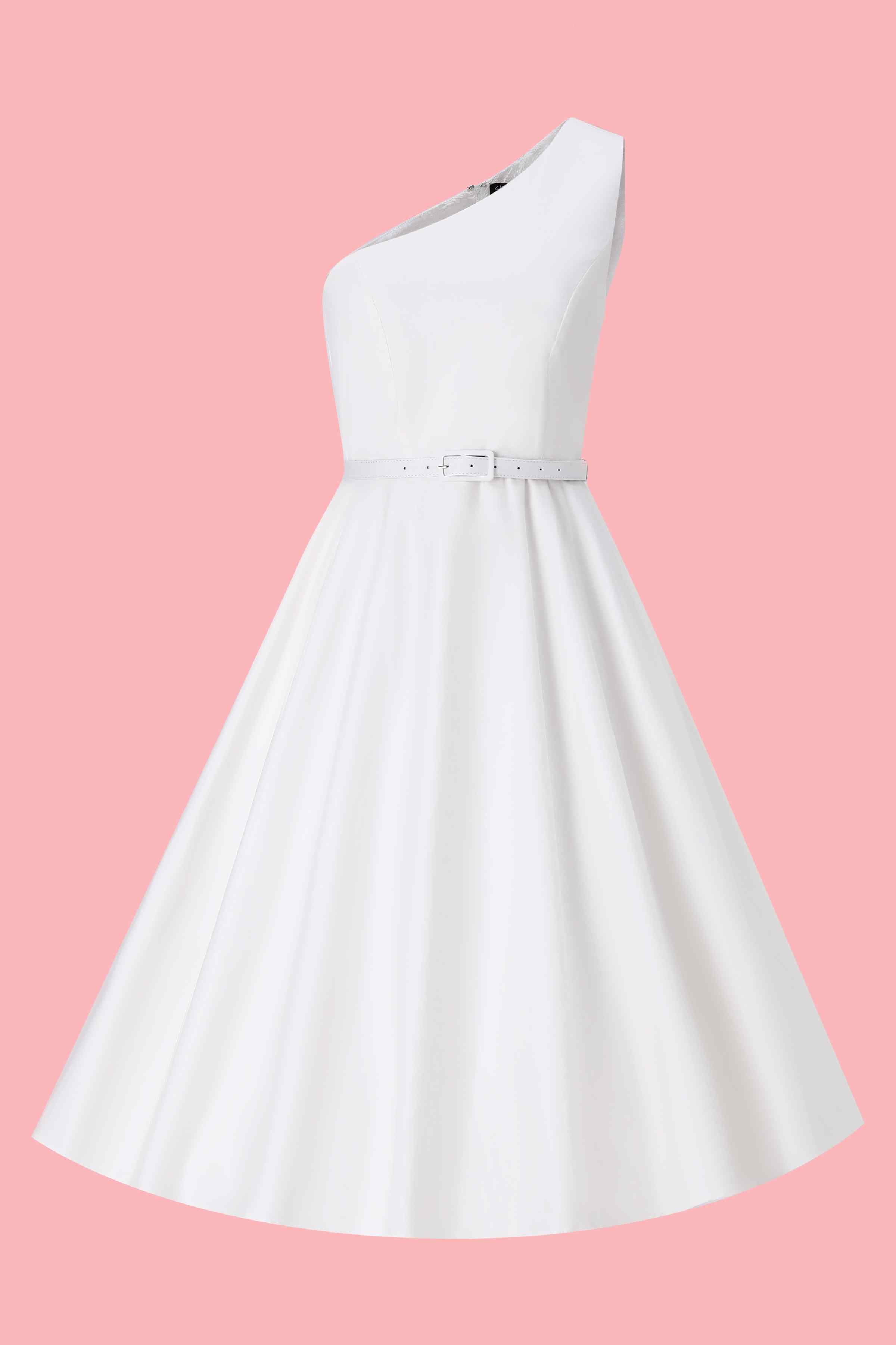 One Shoulder White Bridal Dress