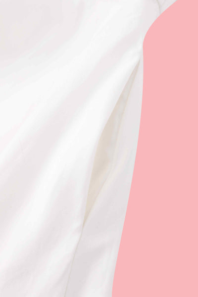 A side pocket of Susan One Shoulder White Swing Dress