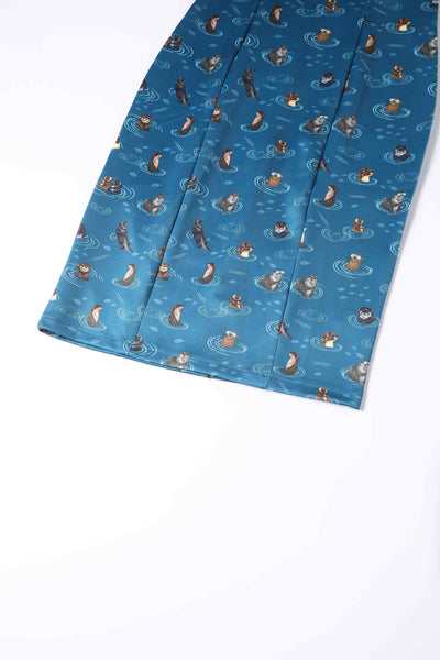 Close up view of Otter Wiggle Collar Dress