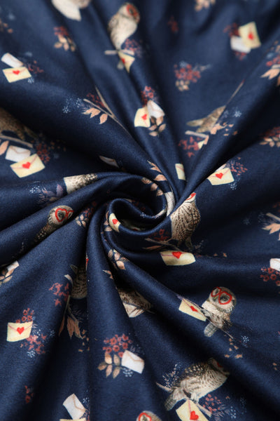 Oxford Blue Owl Wrap Dress