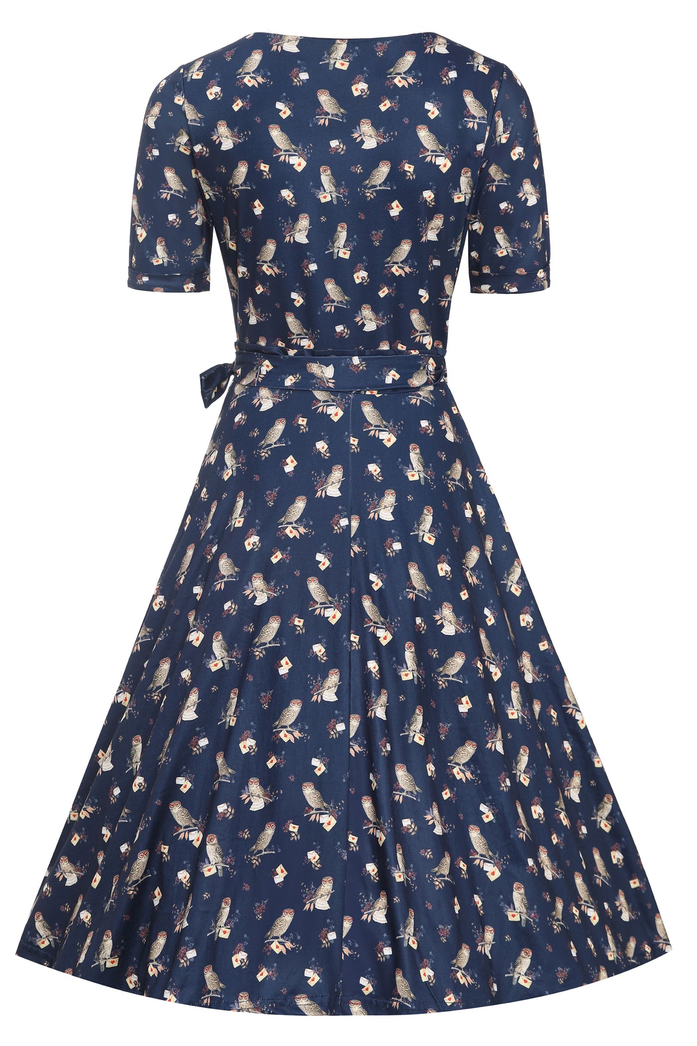 Oxford Blue Owl Wrap Dress