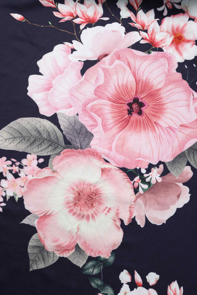 Close up view of Peony Off Shoulder Dress
