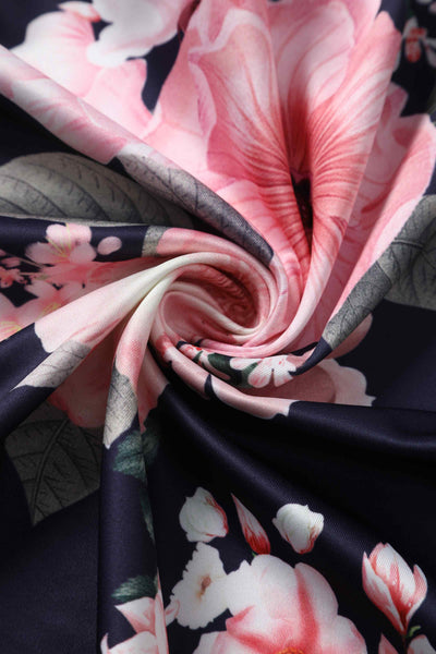 Close up view of Peony Off Shoulder Dress
