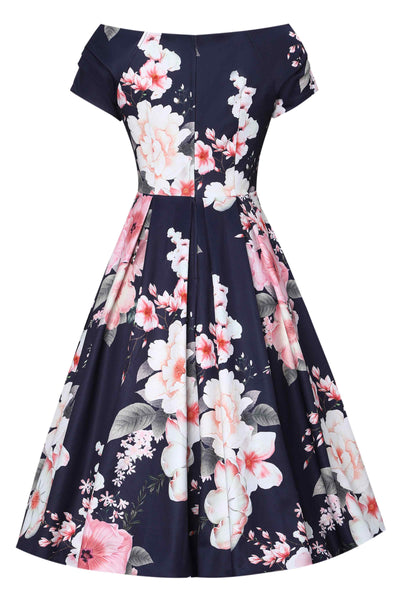 Back view of Peony Off Shoulder Dress