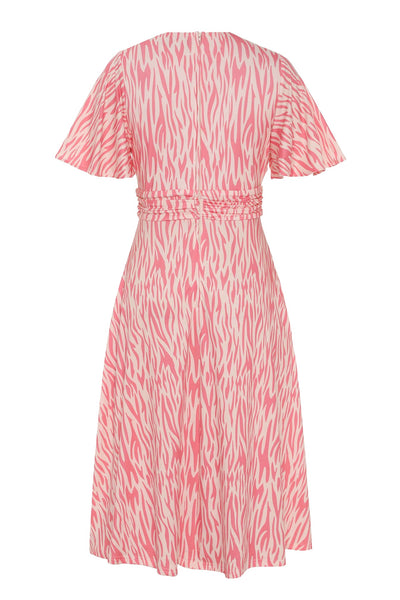 Back view of Pink Animal Print Tea Dress