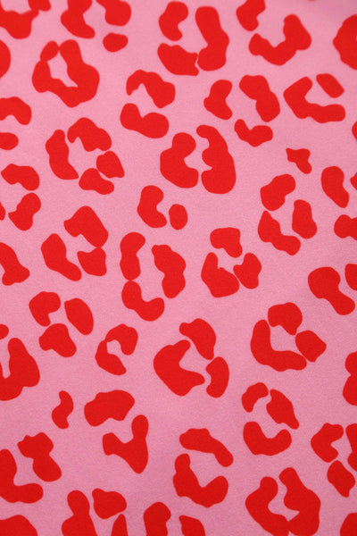 Pattern of Julia Pink Cheetah Print Midi Dress