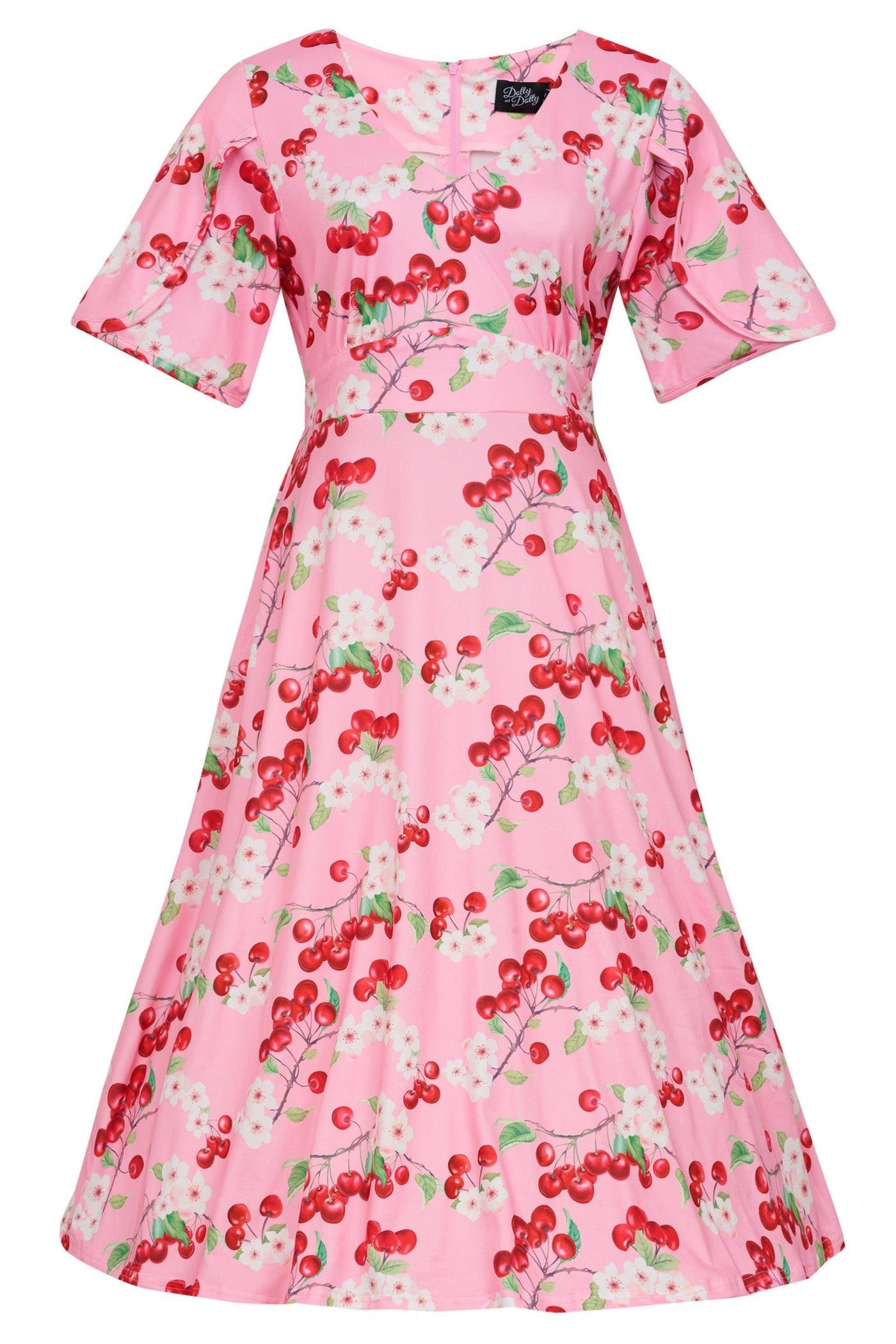 Pink Cherry Petal Sleeve Dress