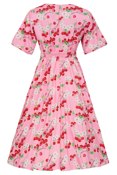 Pink Cherry Petal Sleeve Dress