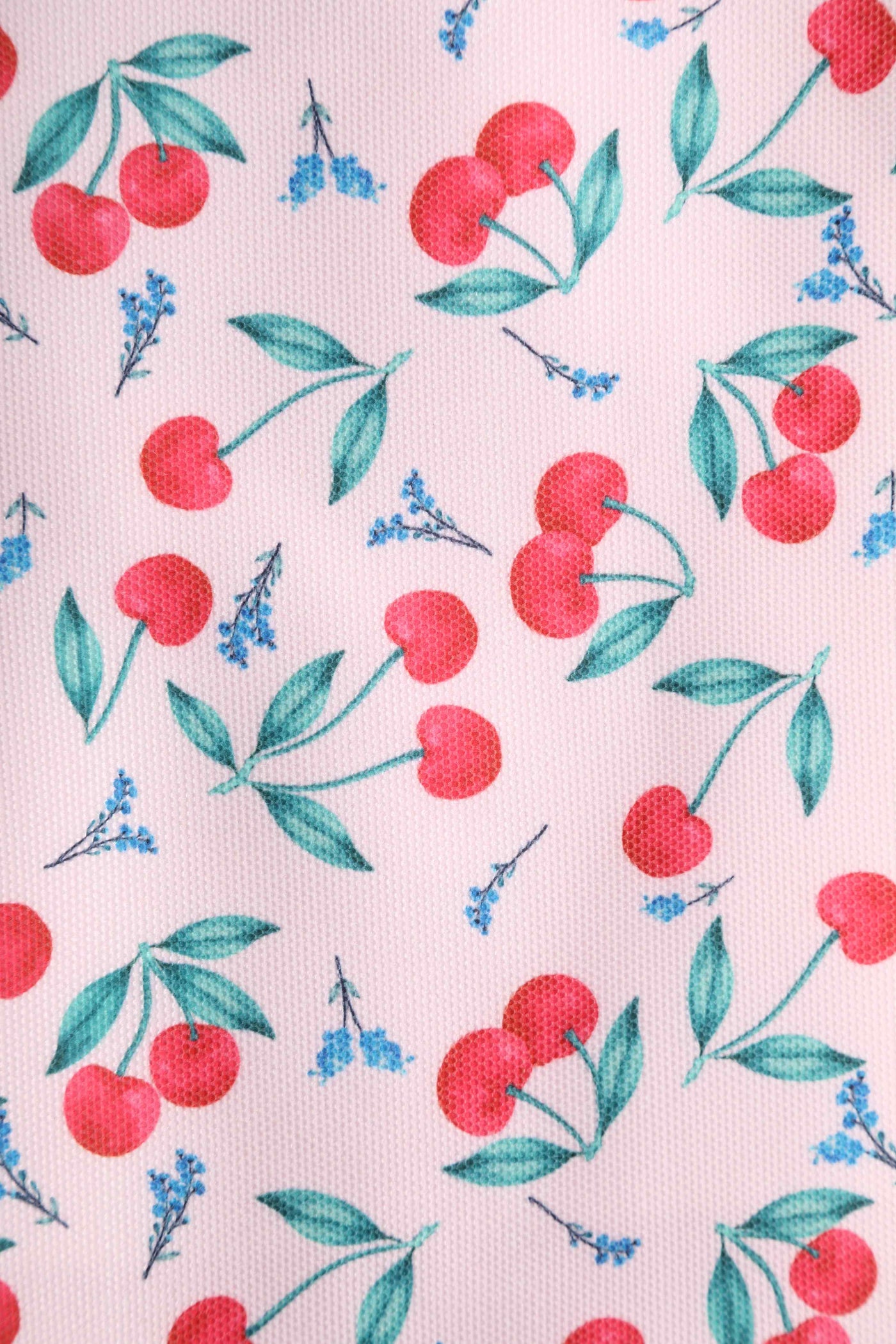Pink Cherry Print Shopping Tote Bag