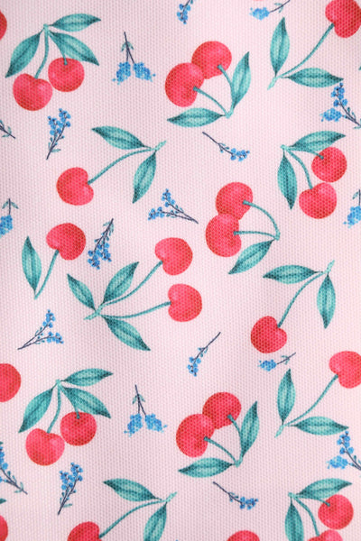 Pink Cherry Print Shopping Tote Bag