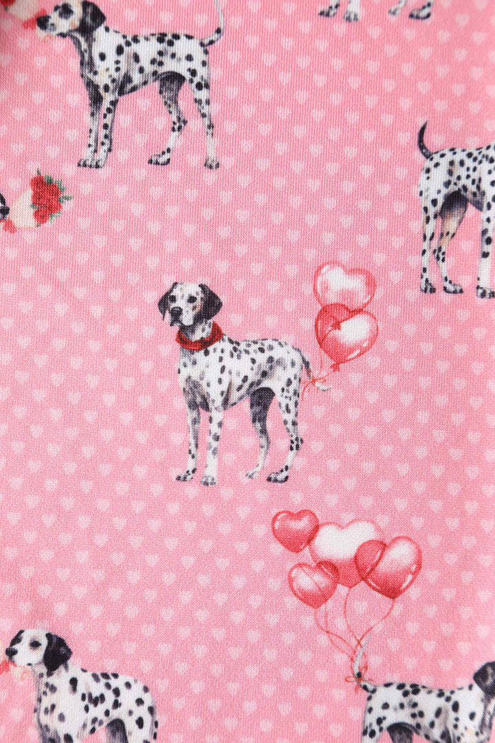 pink dalmatian dress Women's Dusty Pink Dalmatian Tie Neck Puff Sleeve Wrap Skirt Bodycon Dress