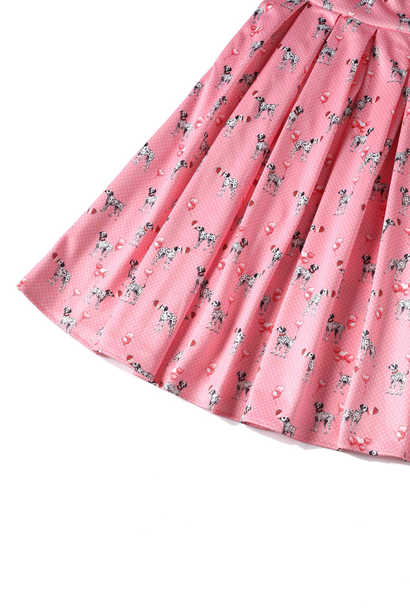  Pink Dalmatian Flared Dress skirt view
