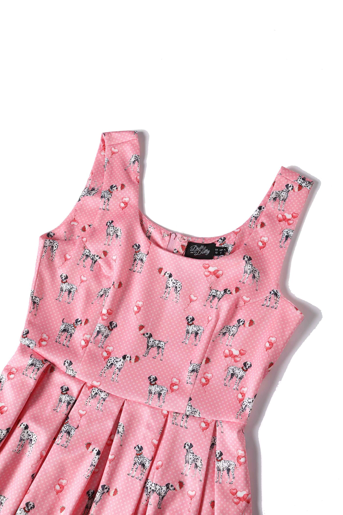 Amanda Pink Dalmatian Flared Dress