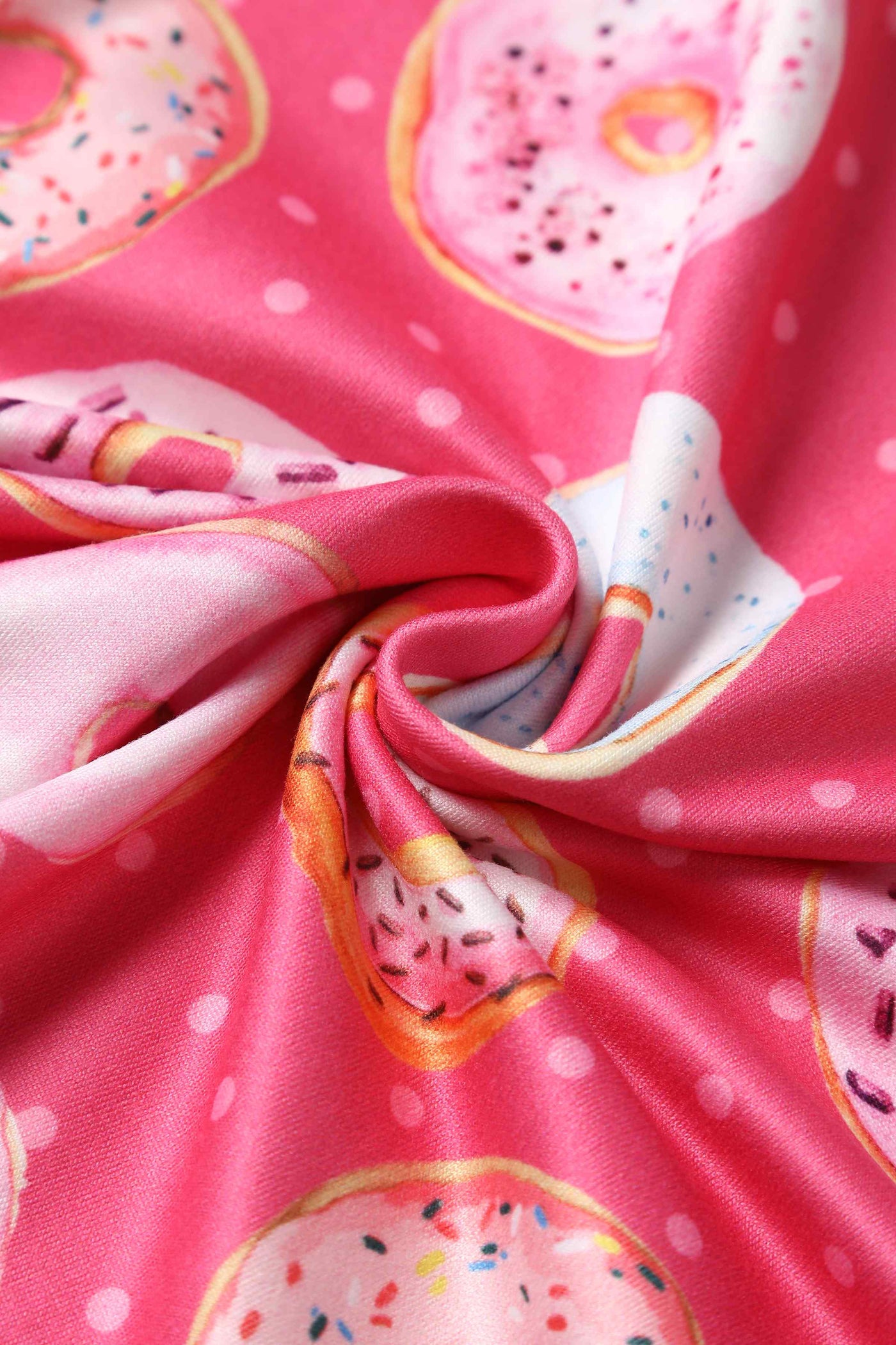 Close up view of Pink Donut Short Sleeved Dress