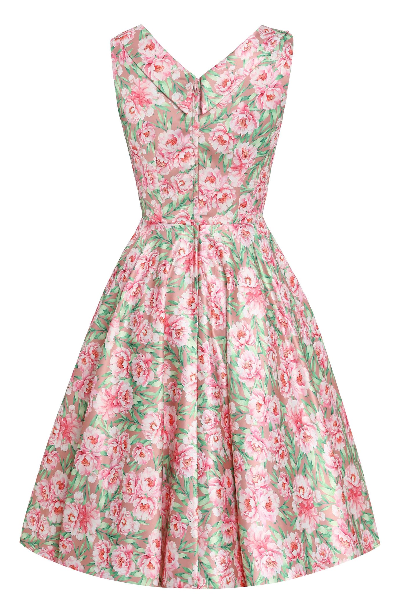 Back view of Pink Floral Circle Dress