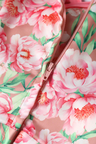 Close up view of Pink Floral Circle Dress