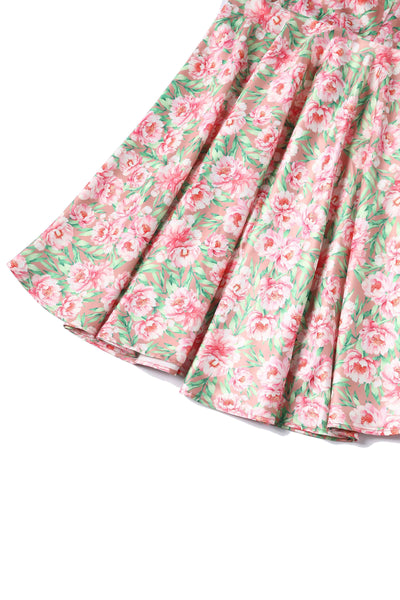 Close up view of Pink Floral Circle Dress