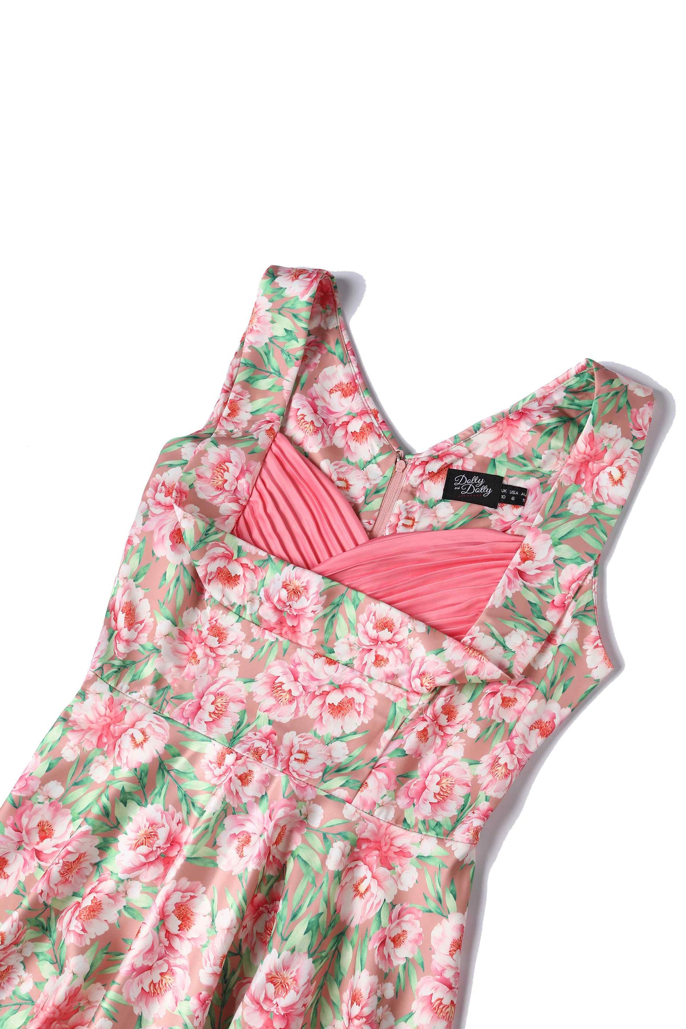 Close up view of Pink Floral Circle Dress