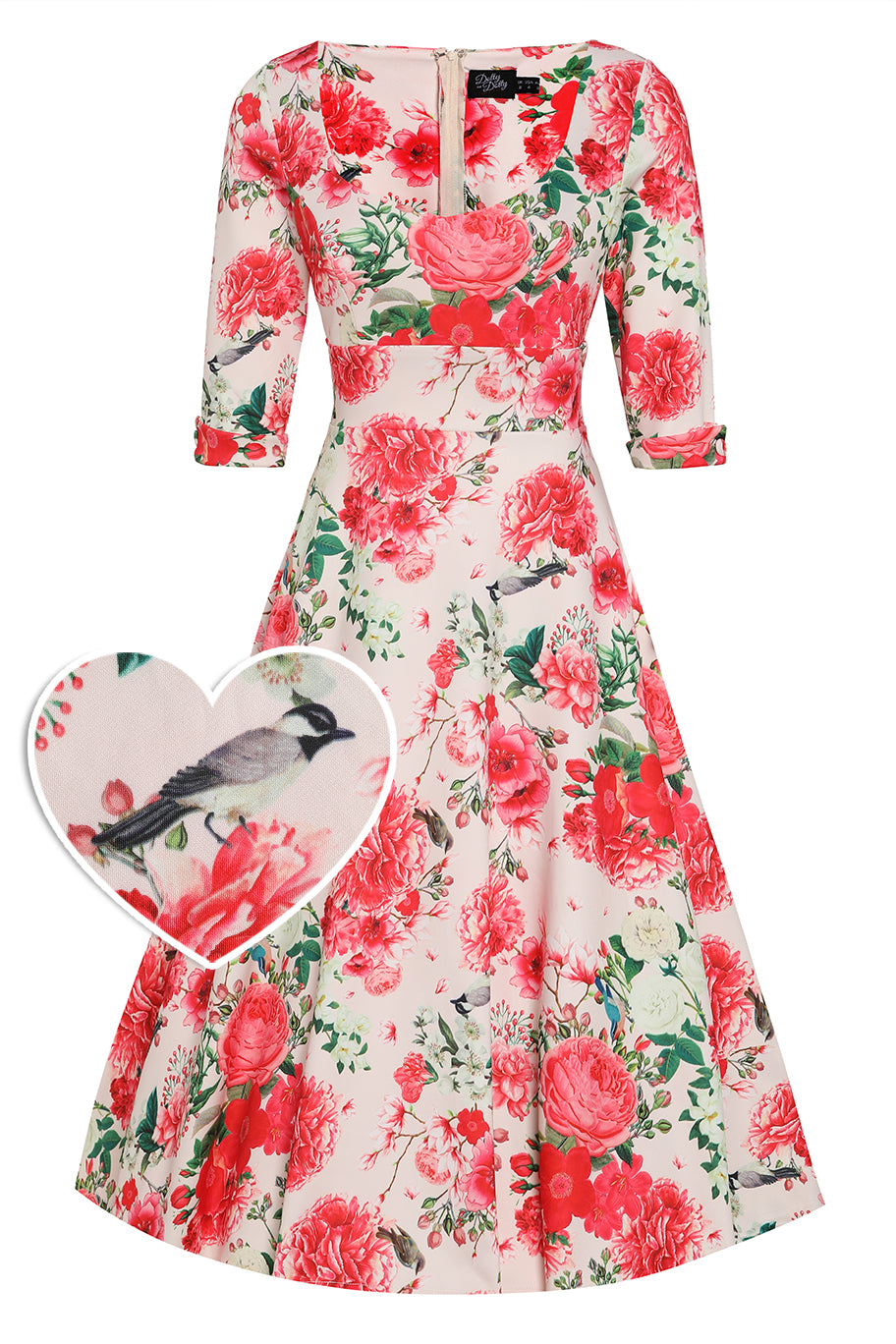 Scarlette Pink Floral Mid Calf Dress