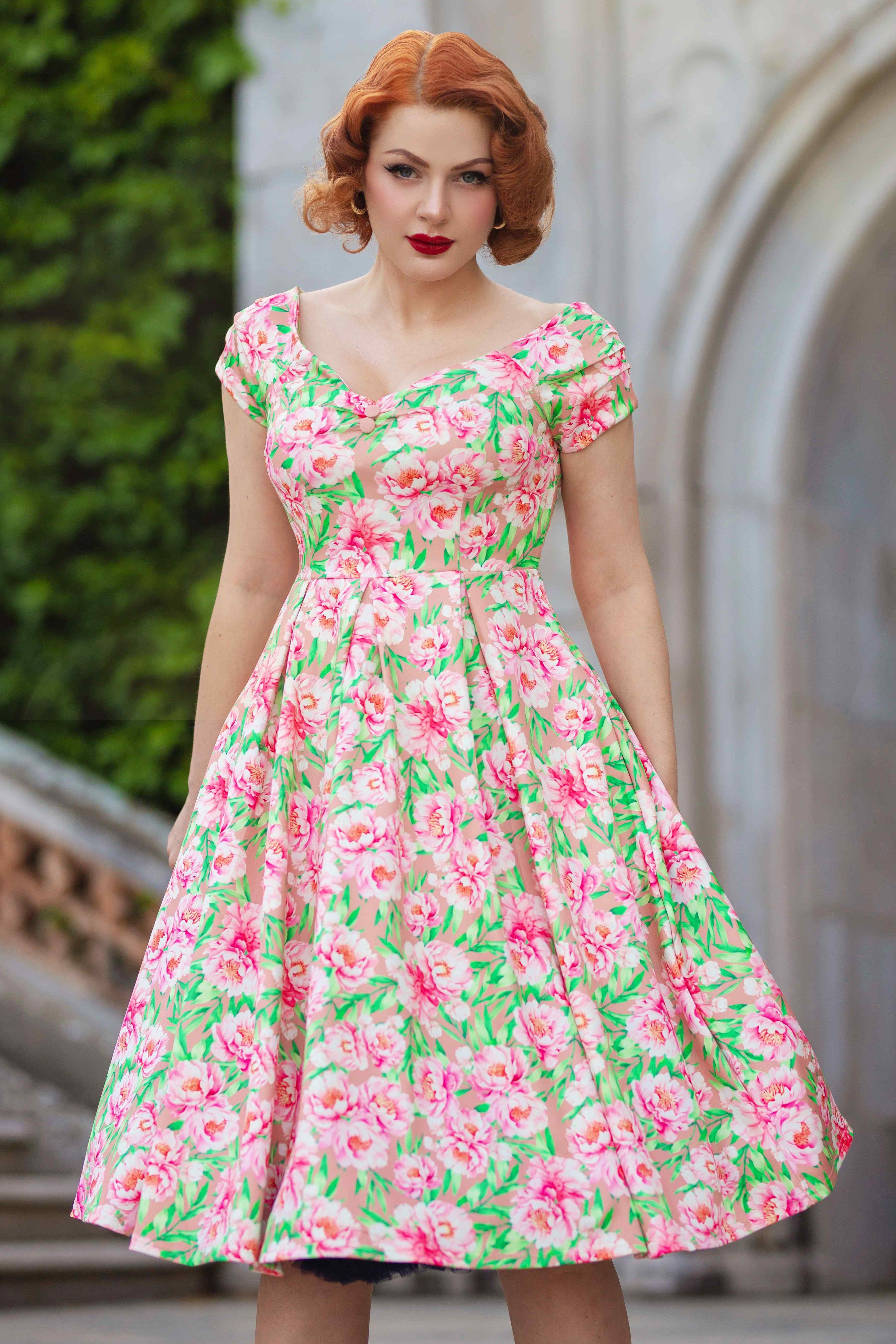 Lilly Dress (Pink Folk Floral) main image 1