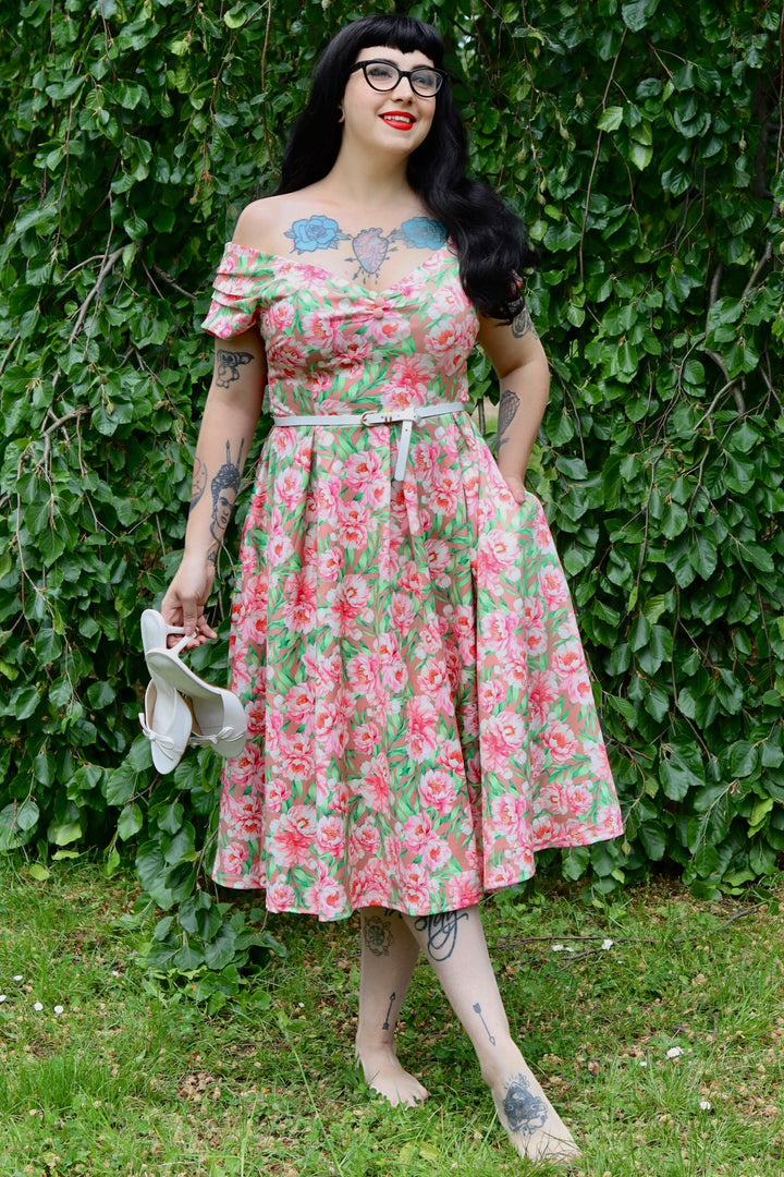 Lily Pink Floral Off Shoulder Dress Lily Pink Floral Off Shoulder Dress