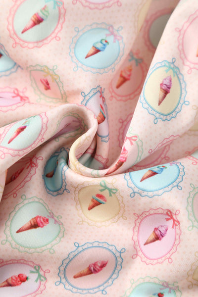 Close up view of Pink Gelato Off Shoulder Dress