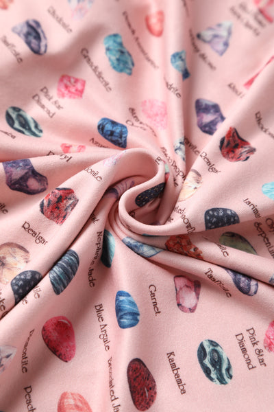 Close up view of Pink Gemstone Flared Dress