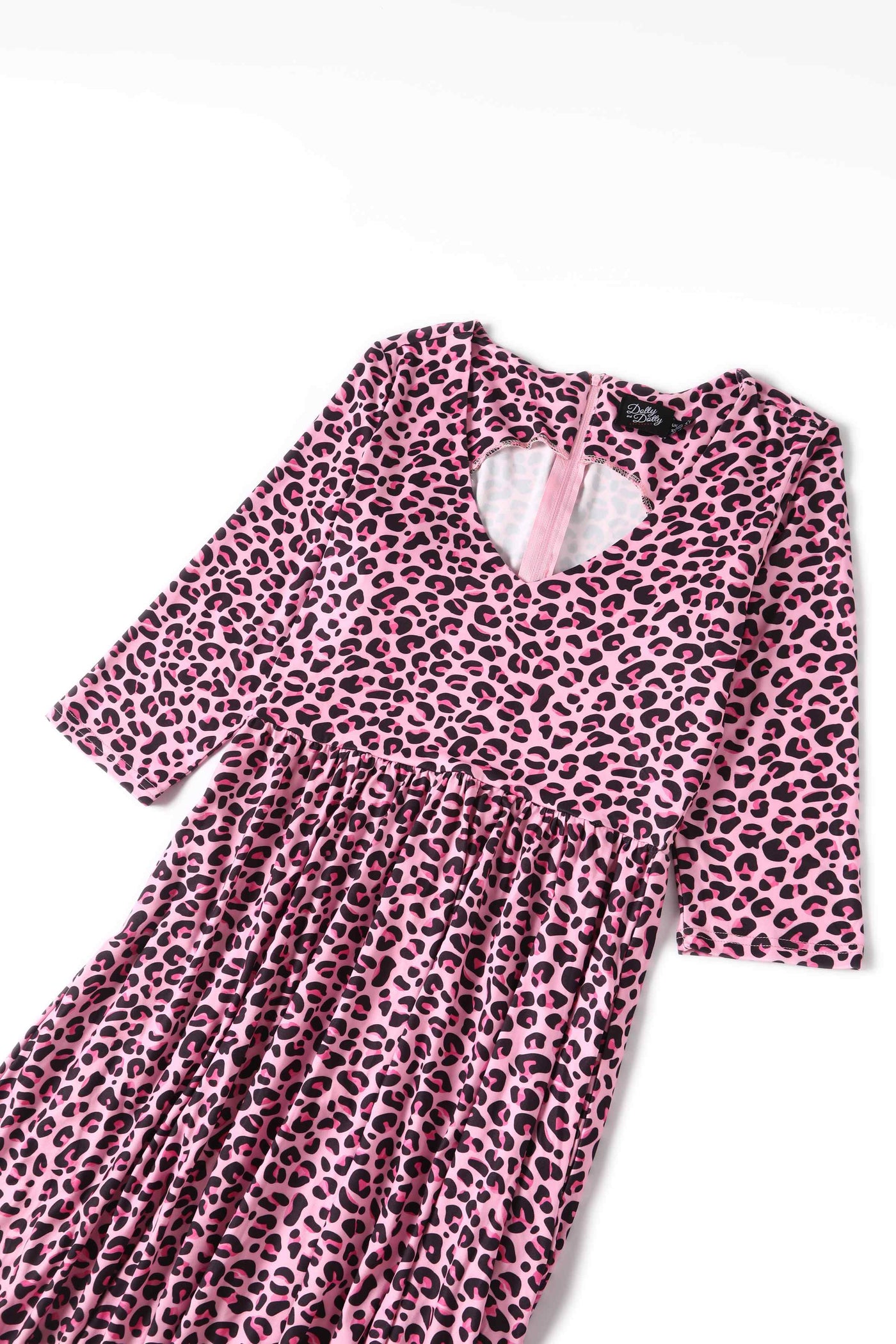 Billie Pink Leopard Print Long Sleeved Dress
