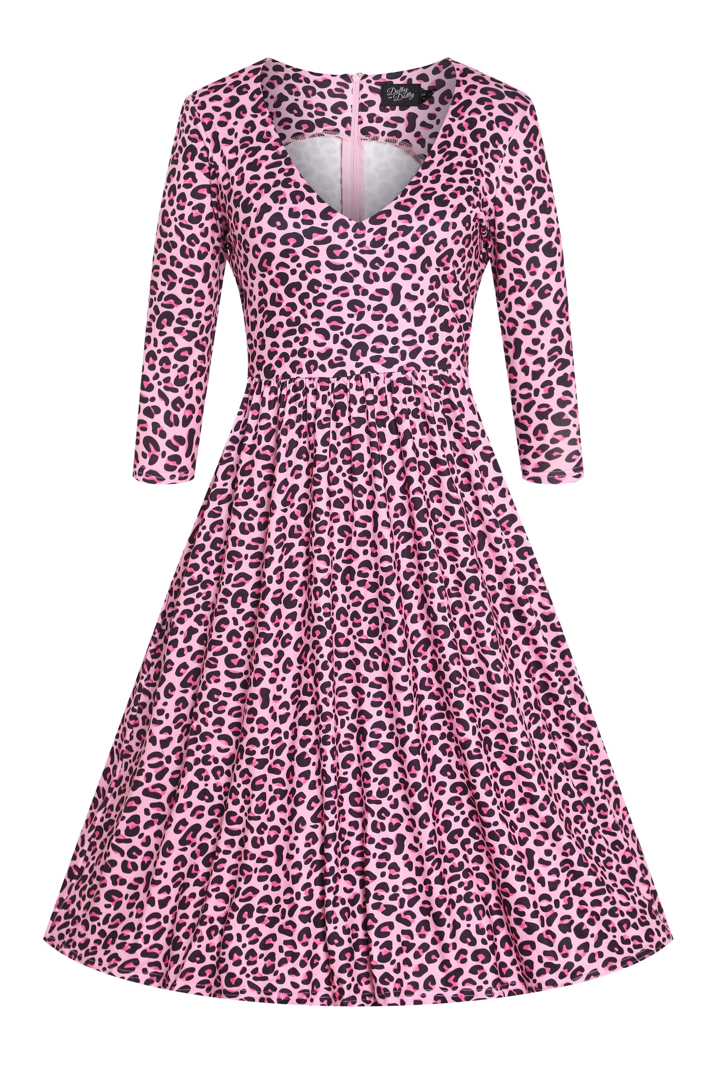 Billie Pink Leopard Print Long Sleeved Dress Billie Pink Leopard Print Long Sleeved Dress
