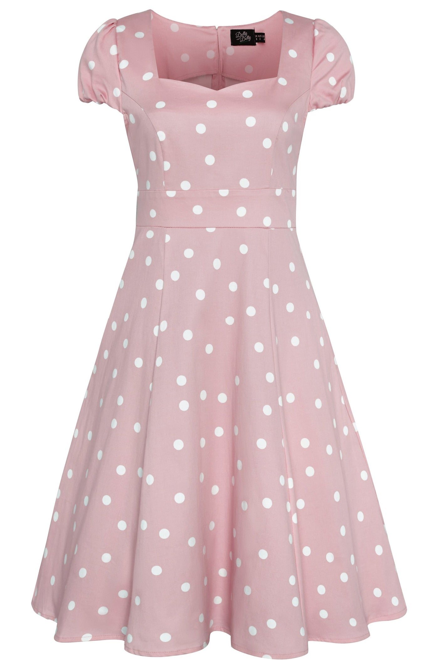 Claudia Skater Dress In Pink Polka Dots