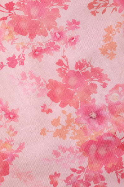Close up view of Pink Shadow Floral Swing Dress