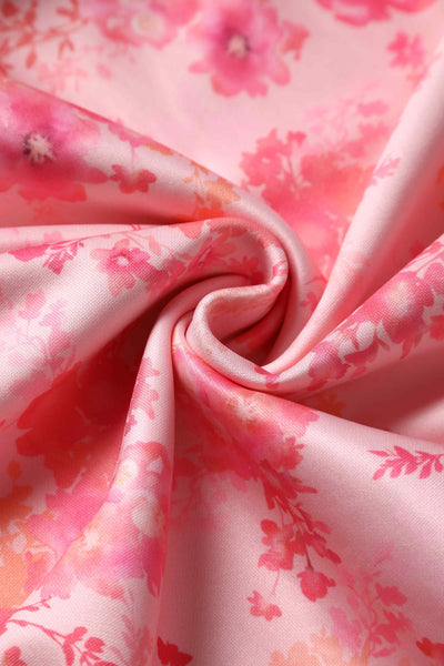 Close up view of Pink Shadow Floral Swing Dress
