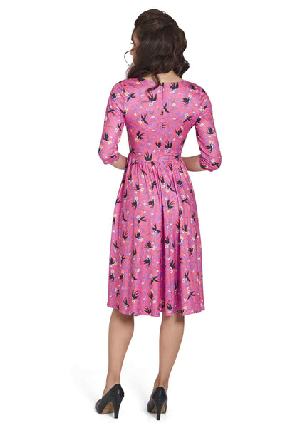 Model photo of Pink Swallow Dress