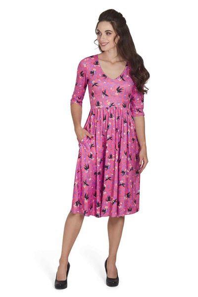Model photo of Pink Swallow Dress