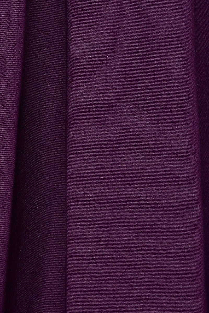 Fabric of Lola Purple Box Pleated Flared Dress