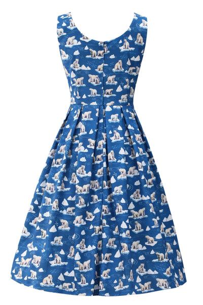 Back view of Polar Bear Flared Dress