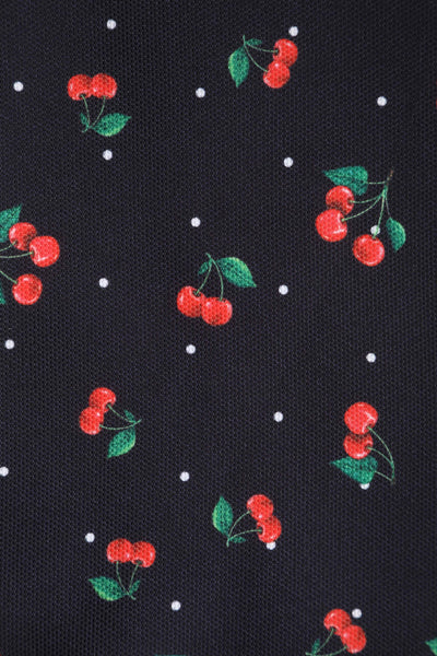 Polka Dot & Cherry Print Tote Bag