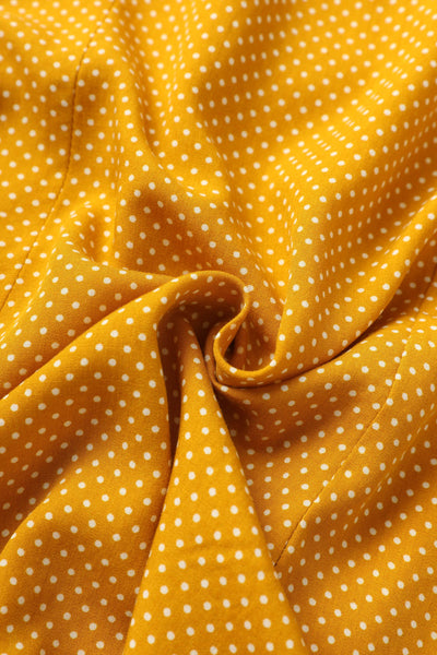 Fabric of Margaret Polka Dot Long Sleeved Blouse In Yellow