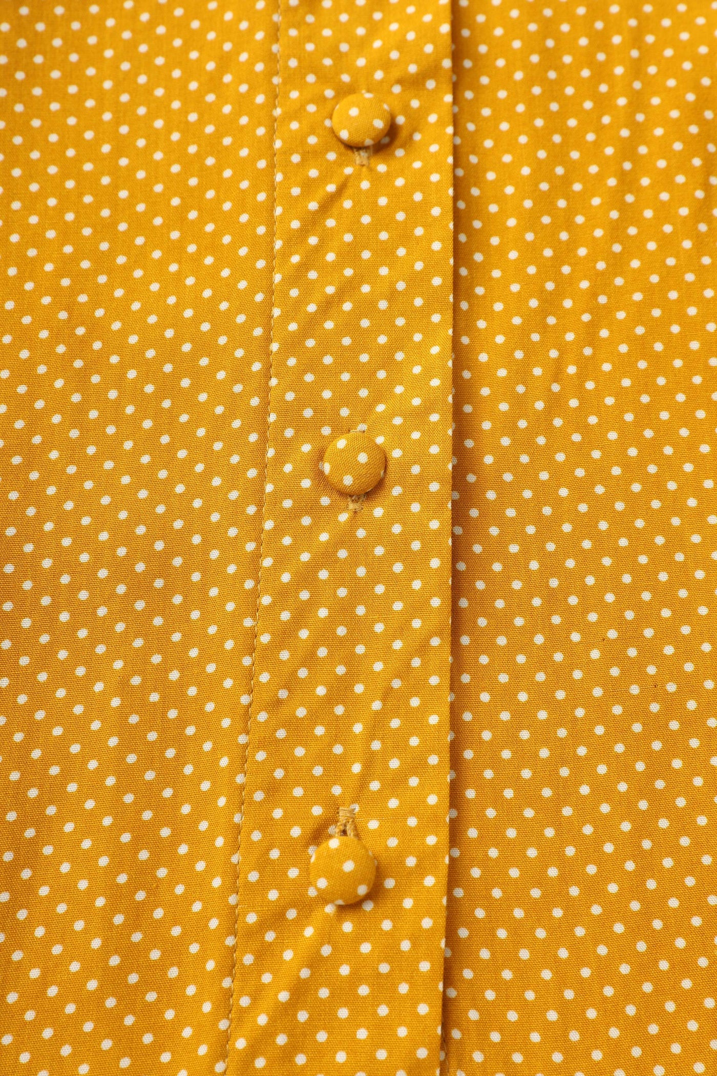 Button of Margaret Polka Dot Long Sleeved Blouse In Yellow