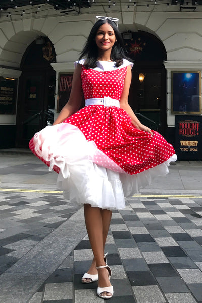 Polka Dot Vintage Dress in Red