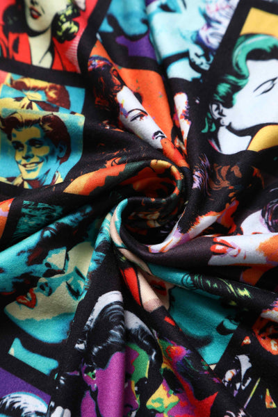 Close Up View of Pop Art Romance Long Sleeved Dress