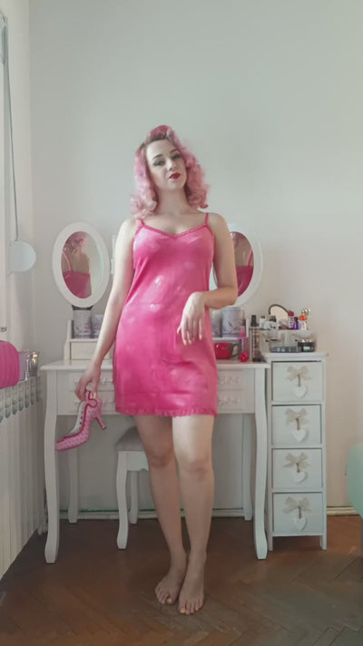 Beryl Pink Heart Off Shoulder Pencil Dress