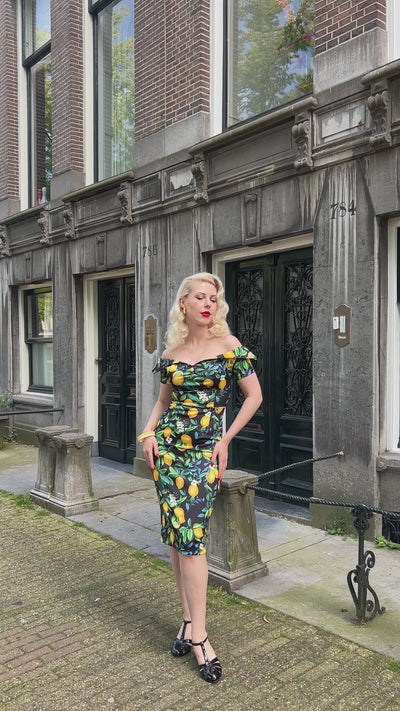 Monroe Black Lemon Pencil Dress