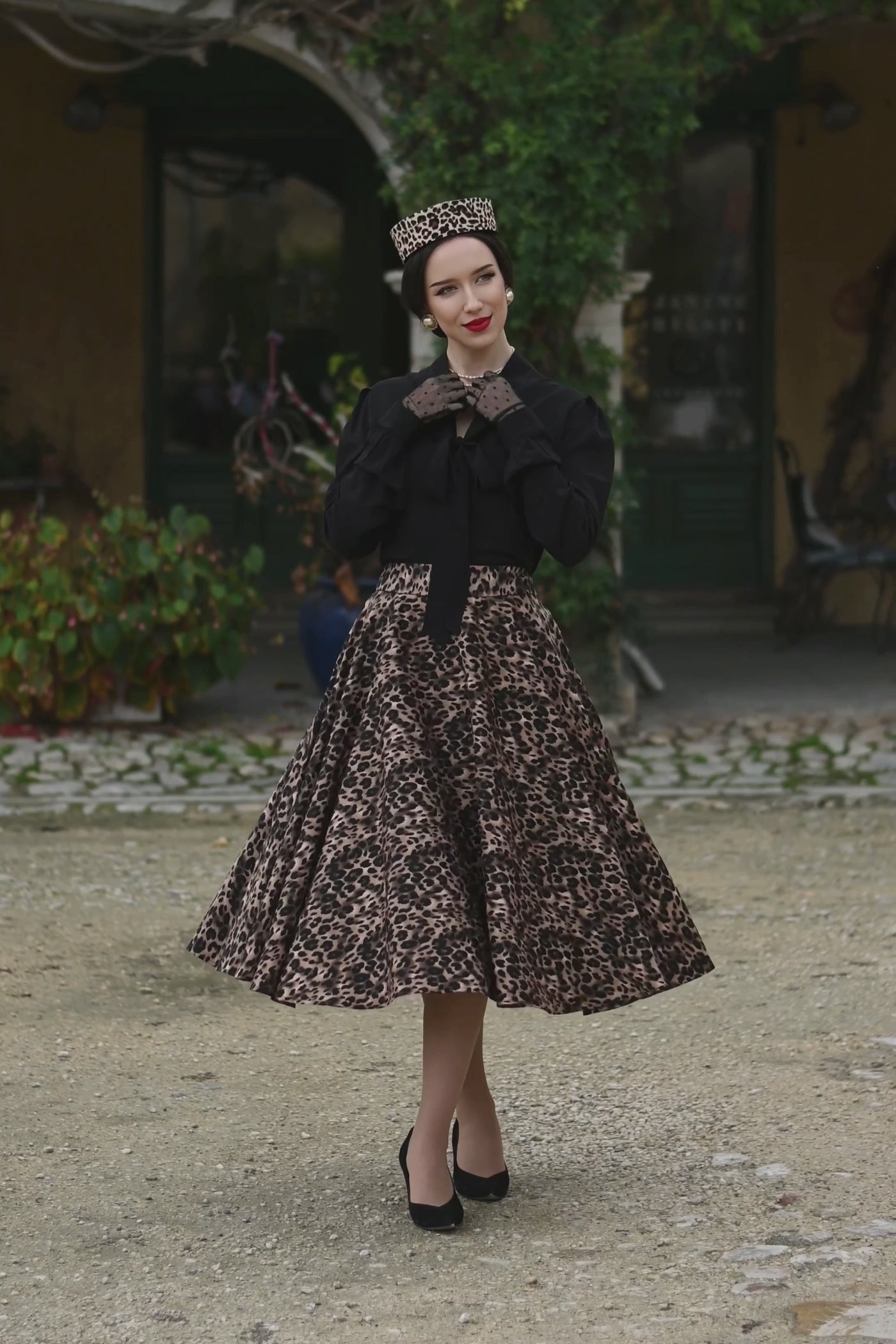 Maisie Leopard Print Full Circle Midi Skirt