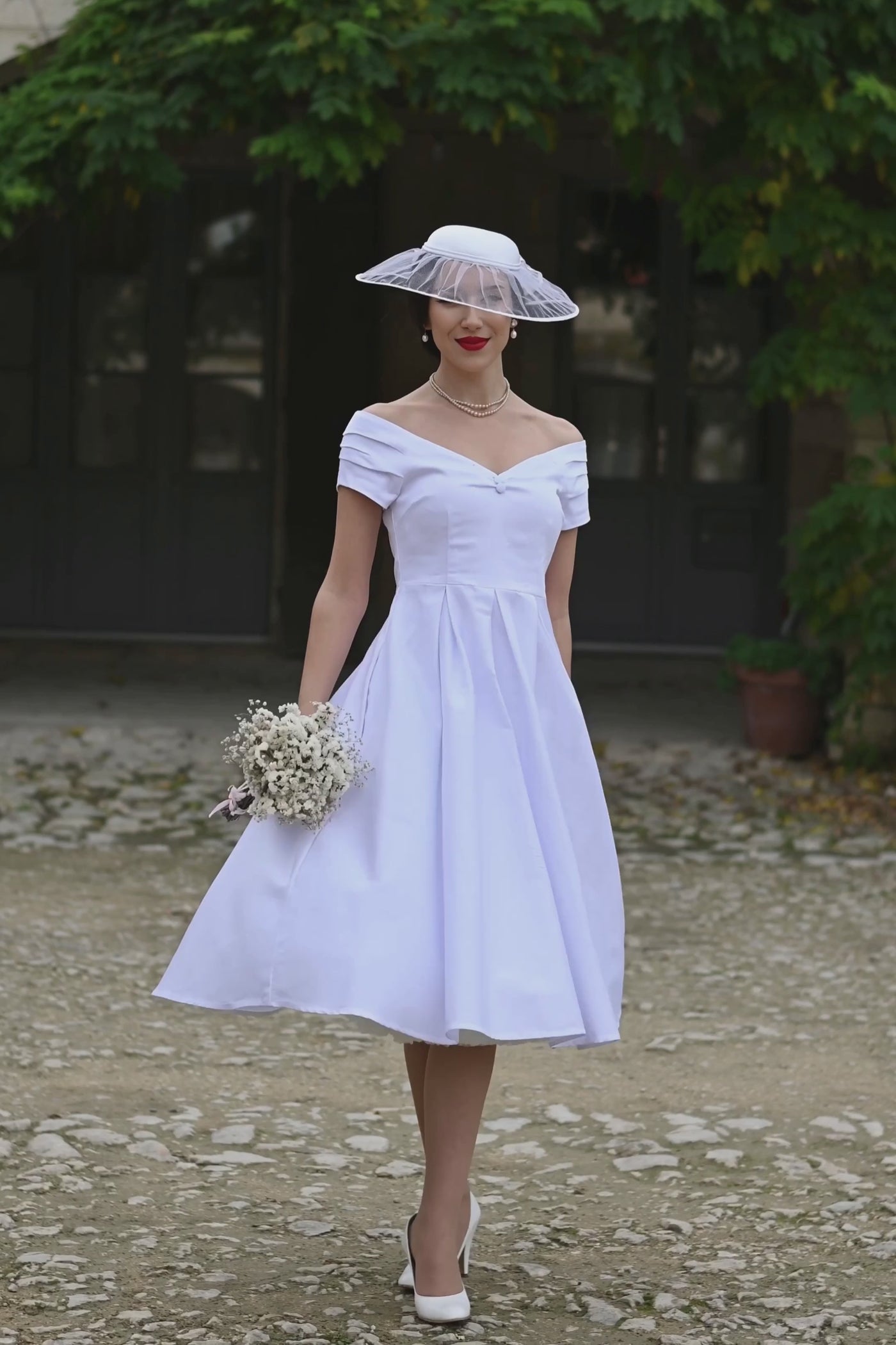 Lily White Off Shoulder Midi Dress