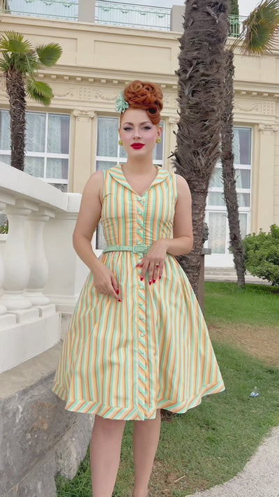 Maverick Yellow Striped Shirt Dress
