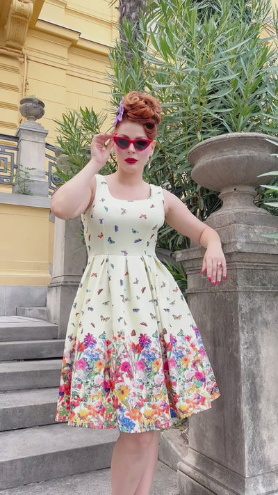 Amanda Butterfly Garden Flared Dress