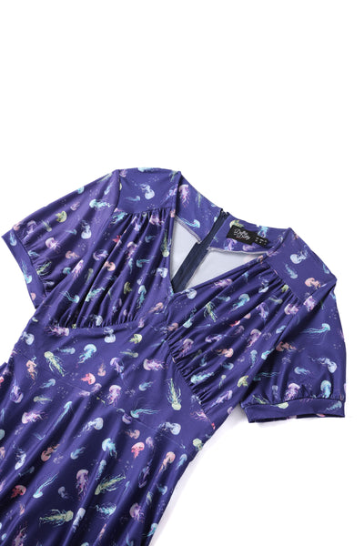 Purple Jellyfish Sleeved Dress