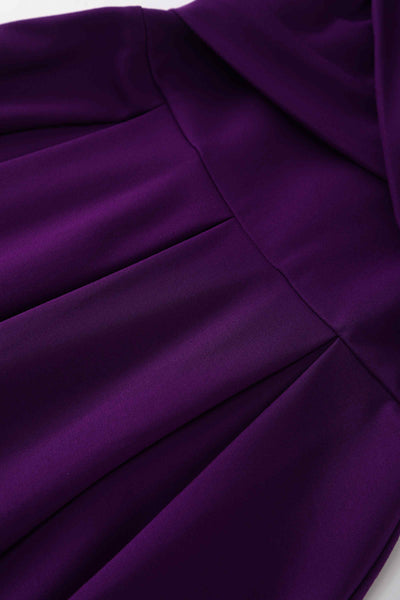 Close up view of Purple Off Shoulder Dress